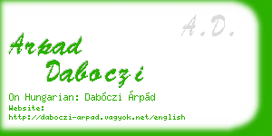 arpad daboczi business card